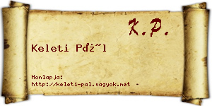Keleti Pál névjegykártya